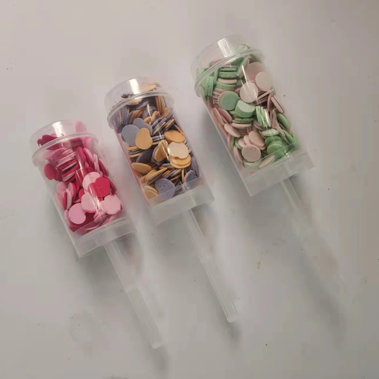 लॉलीपॉप प्लास्टिक बॉक्स में मिनी पोर्टेबल हार्ट शेप स्टार शेप या गोल शेप बाथ सोप कंफ़ेटी साबुन पेपर 1