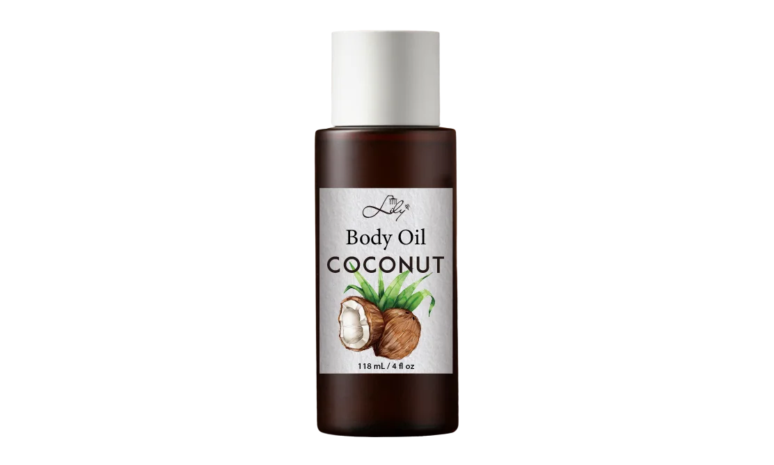 Fabricante de aceite corporal con etiqueta privada de coco de la mejor calidad - Lily Bath 1