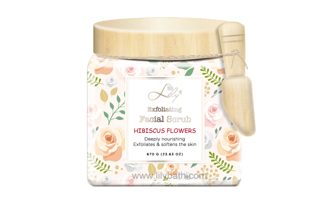Elegant Private Label Nourishing & Softening Hibiscus Flowers Facial Scrub Manufacturer - Lily Bath 1