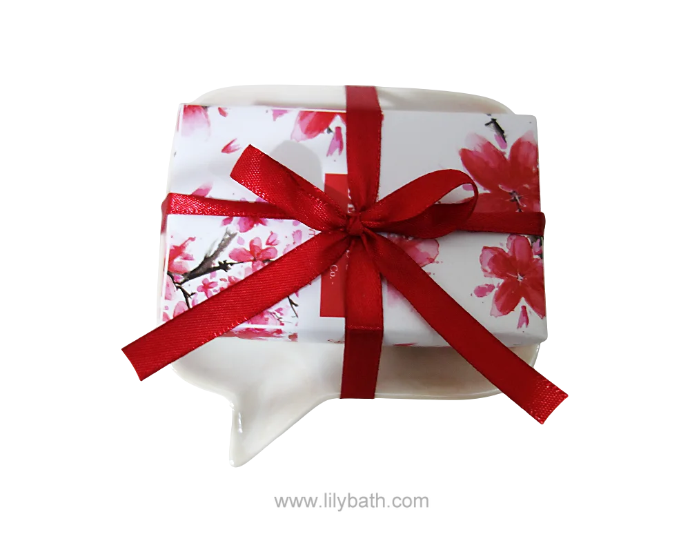 ​Luxury Handcrafted Bar Soap in Ceramic Tray - Natural Glycerin Soap, Elegant Gift for Bathroom Decor​ 1