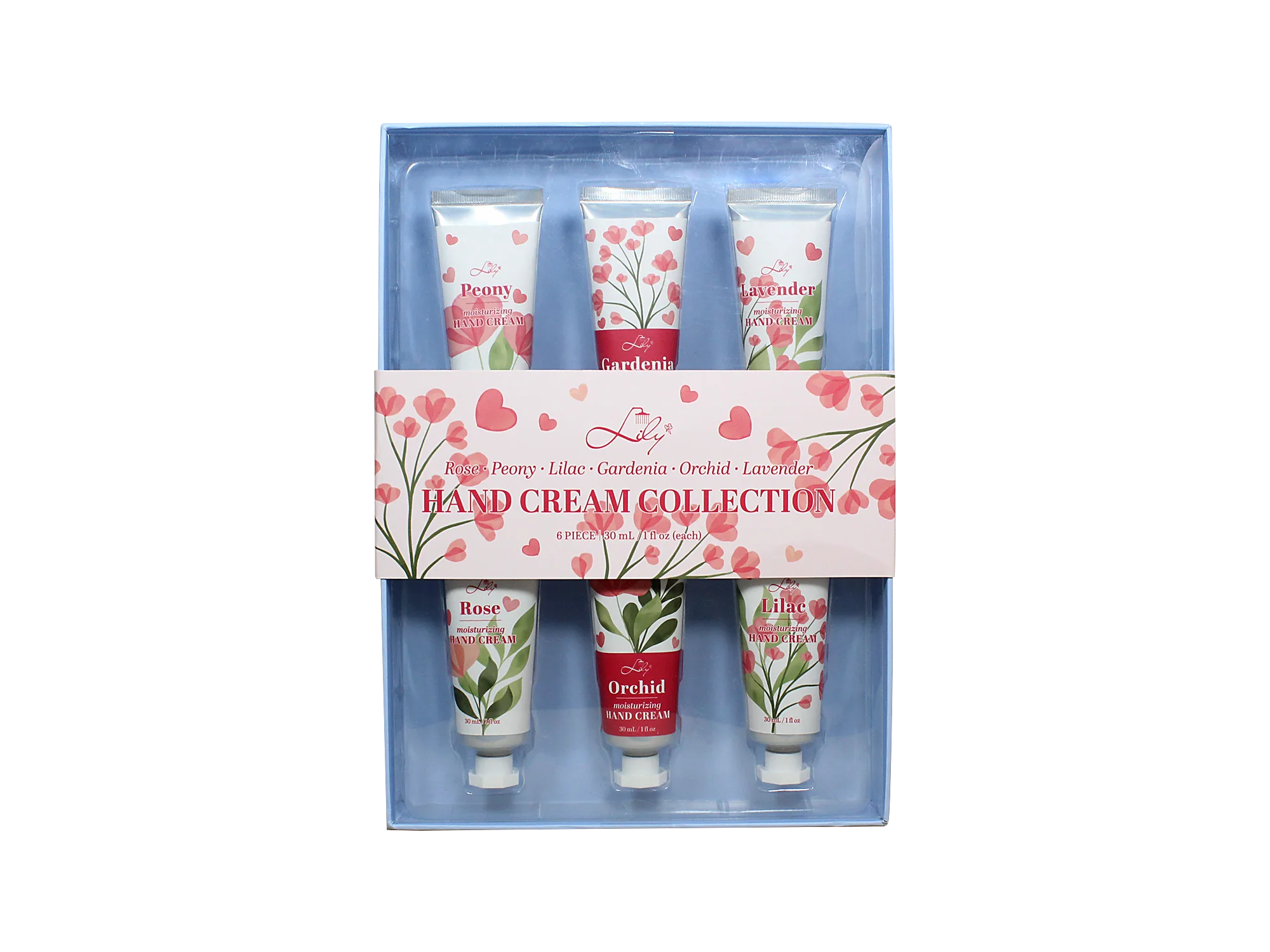 トラベルサイズハンドクリームコレクション - 6種類のフローラルな香り（ローズ、ピオニー、ライラック、クチナシ、オーキッド、ラベンダー） - 各1オンス/30ml 1