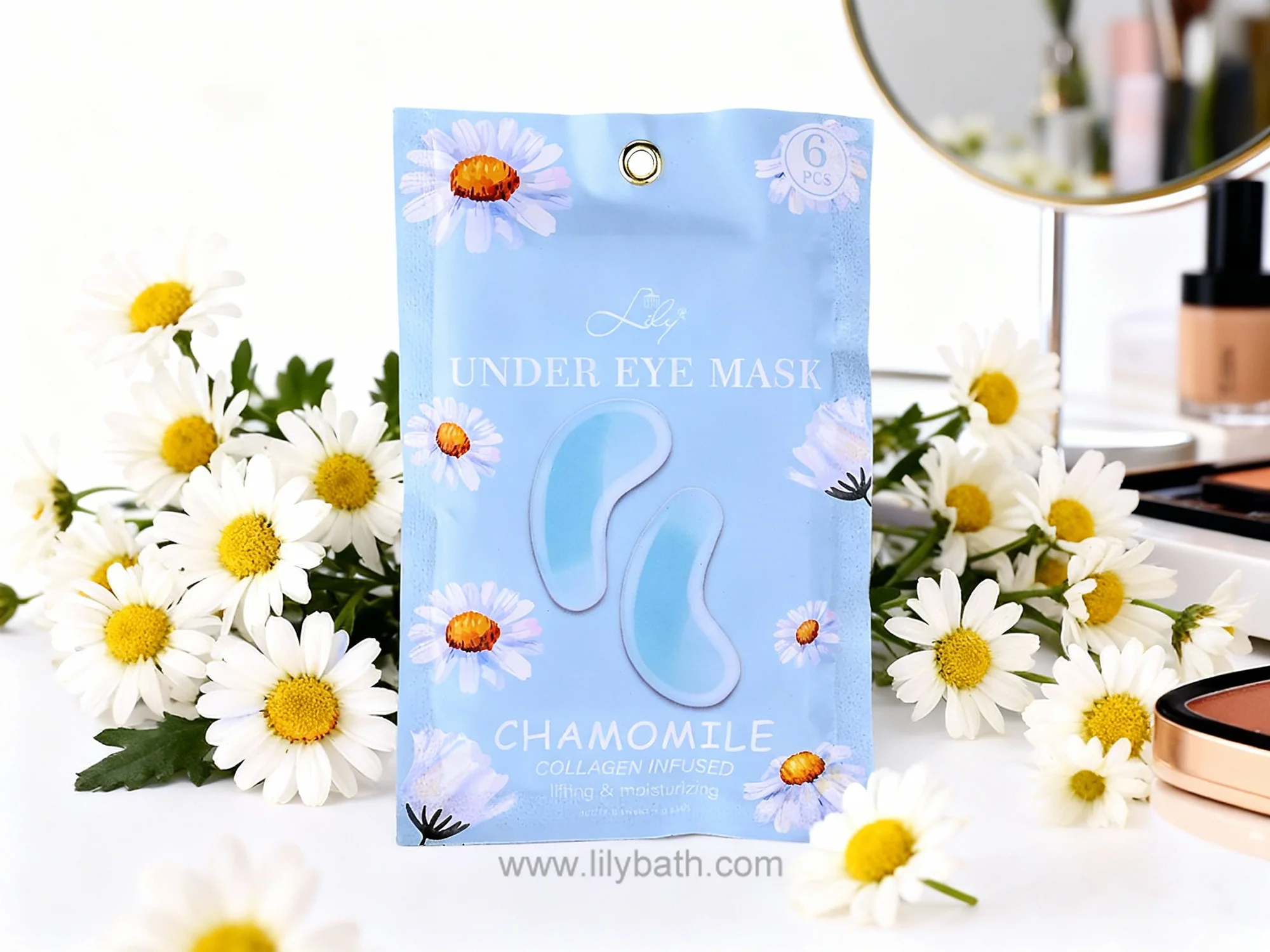 카모마일 &amp; 콜라겐 함유 언더하이드로겔 아이 마스크 - 피로 회복 &amp; 수분 공급 (6개입) 1