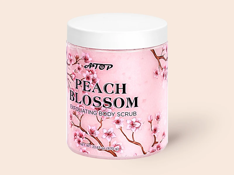 Private Label Exfoliating Body Scrub with Peach Blossom Scent Suits Sensitive Skin - Lily Bath 1