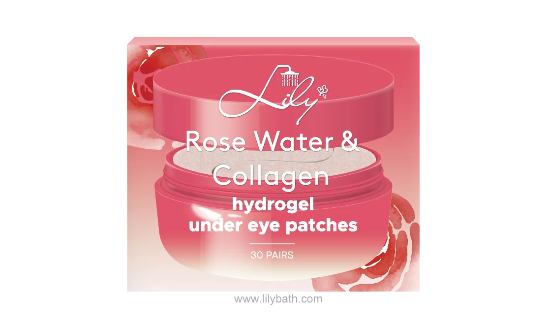 ملصق خاص فاخر jarred Rose Water & Collagen Hydrogel تحت مصنع بقع العين - حمام الزنبق 1