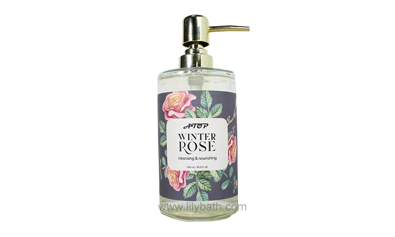 Elegante etiqueta privada personalizada Fabricante de jabón para manos de rosa de invierno - Bath Lily 1