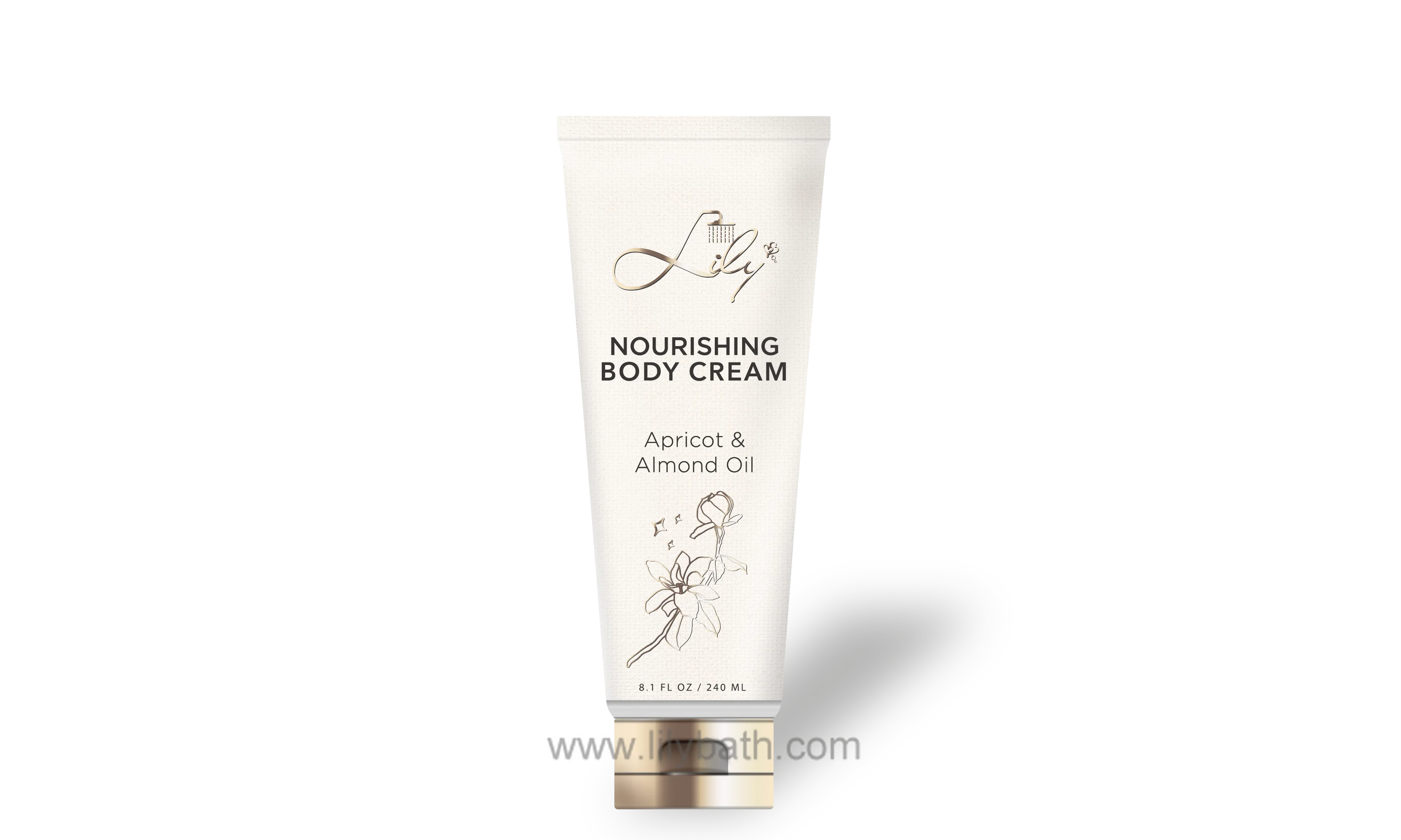 برچسب خصوصی مجلل زردآلو & تولید کننده کرم بدن تغذیه کننده روغن بادام - لیلی حمام 1