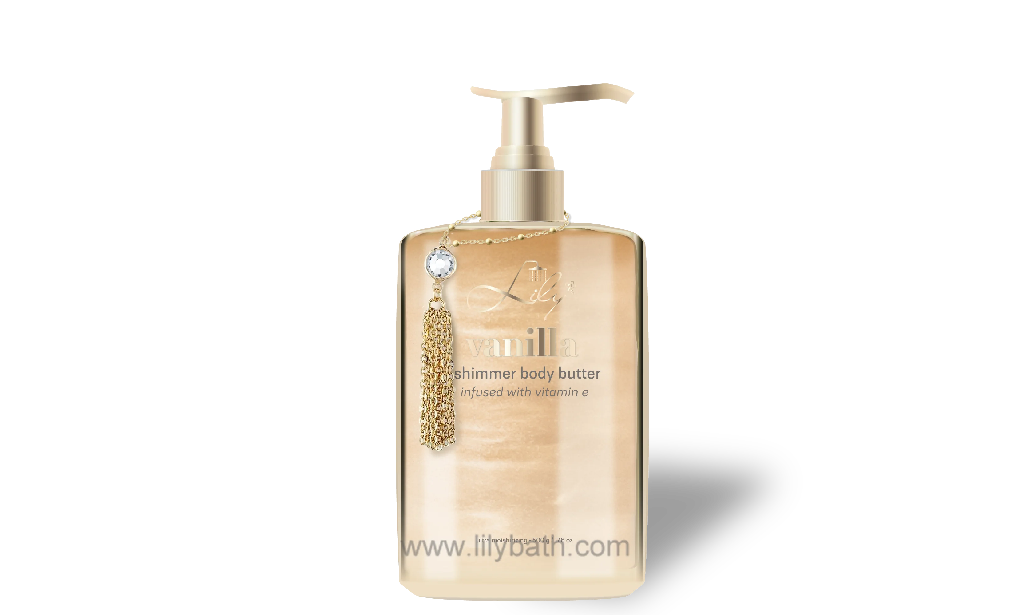 برچسب خصوصی لوکس وانیل فوق العاده مرطوب کننده ویتامین E تولید کننده کره بدن Shimmer - لیلی حمام 1