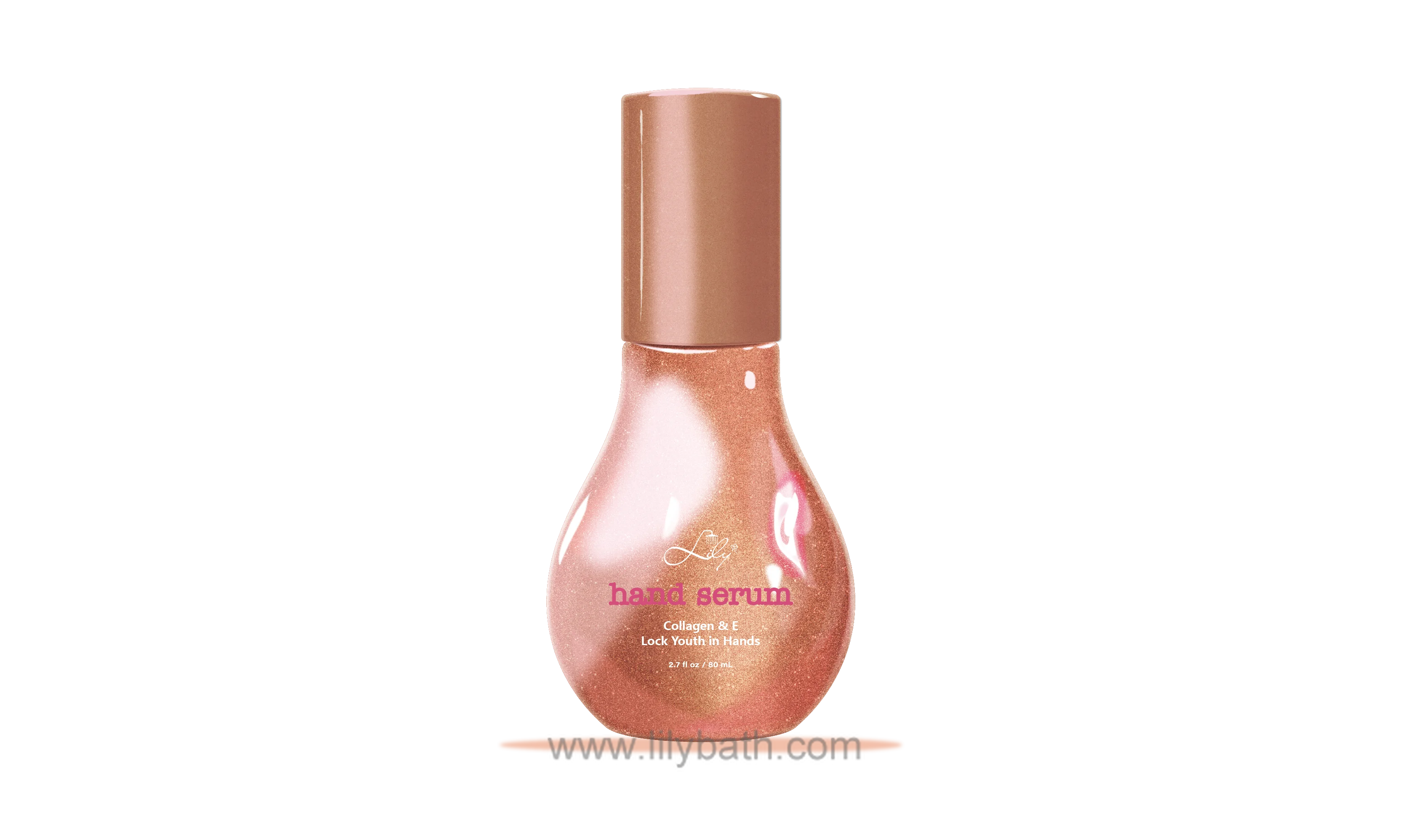 Privata etikedo brilanta mano -serumo infuzita per kolageno & Vitamino E por oficejaj laboristoj - Lily Bath 1