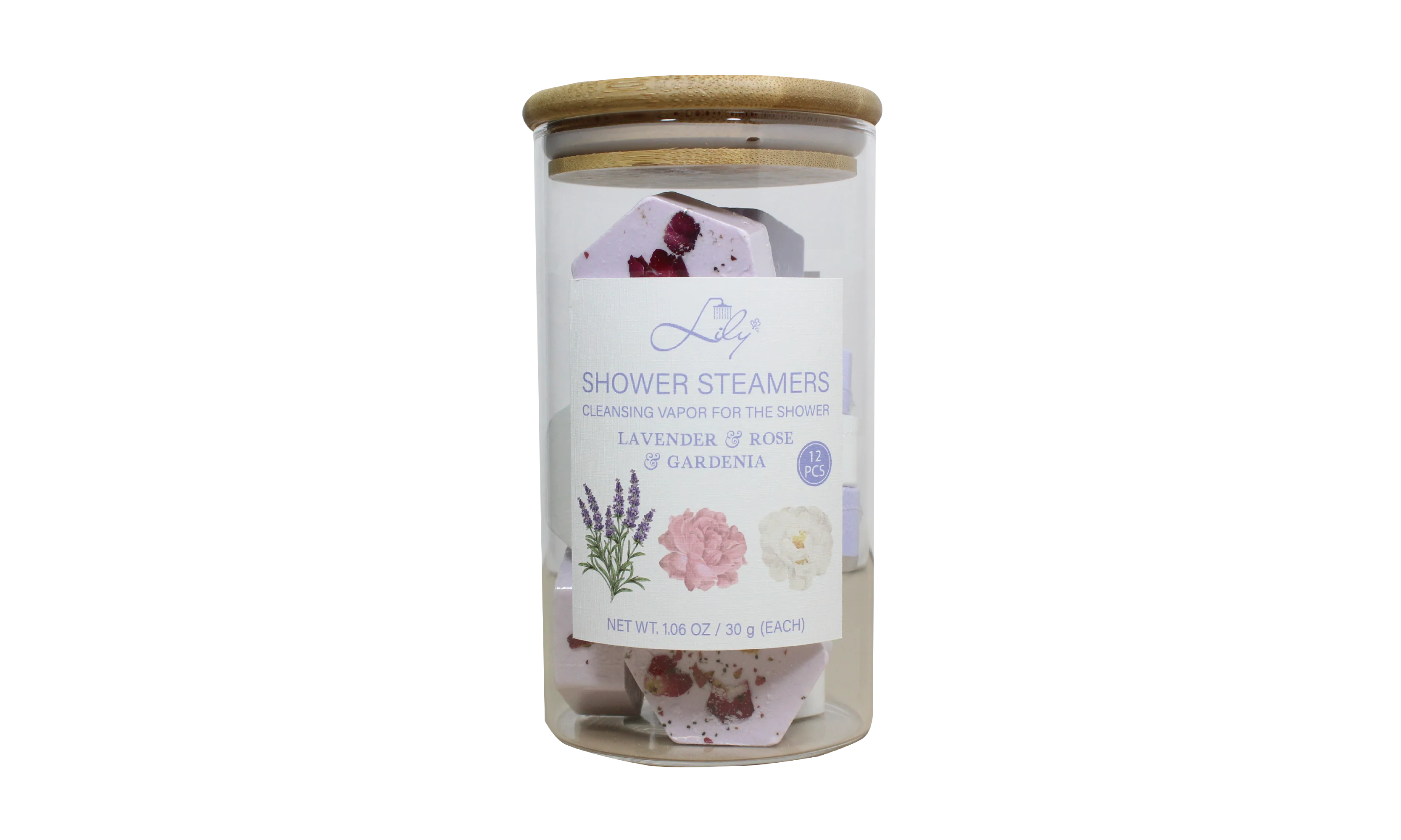 Exquisito lavanda aromática personalizada & Rose & Gardenia Shower Steamers Fabricante - Baño Lily 1