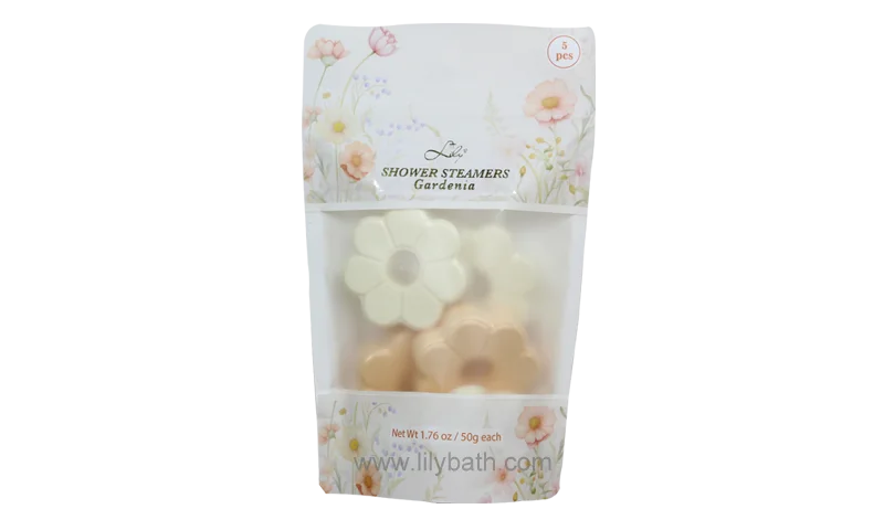 Private Label Shower Steamers with Classical Blossom Design Soothing & Nourishing for All Skin Types - Lily Bath 1