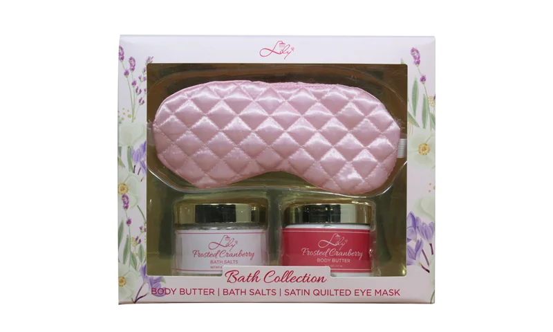 Private Label Frosted Cranberry Bath Salts & Body Butter Bath Collection Gift Set - Lily Bath 1