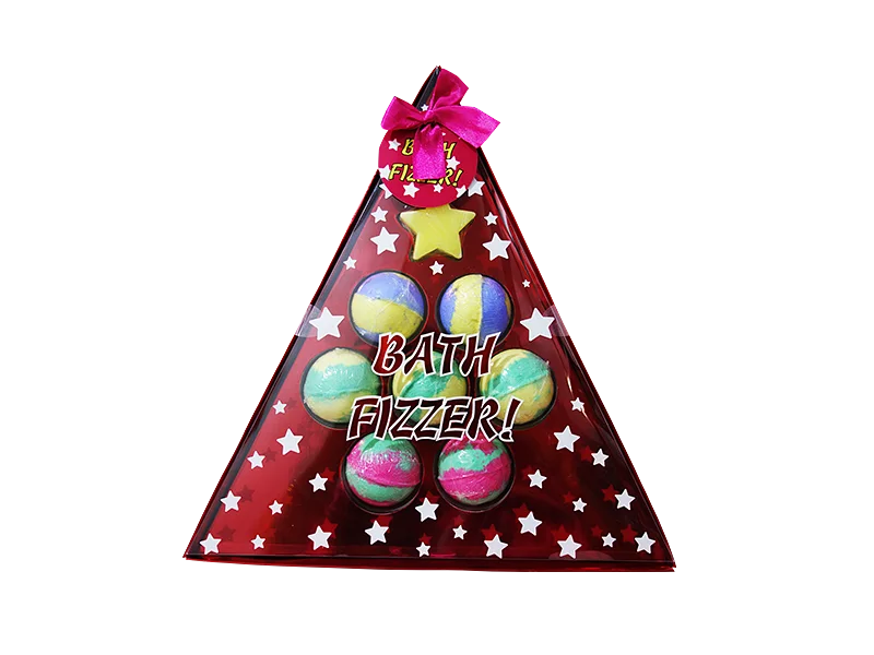 Handmade Colorful Bath Fizzer Bombs in Triangular Box for Gifts - Lily Bath 1
