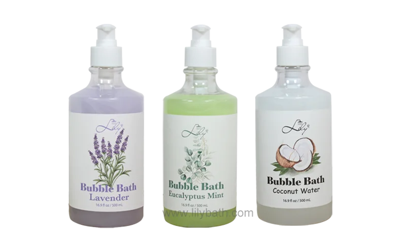 Herbal Bubble Bath Shower Gel Cleansing & Nourishing for Dry Skin - Lily Bath 1