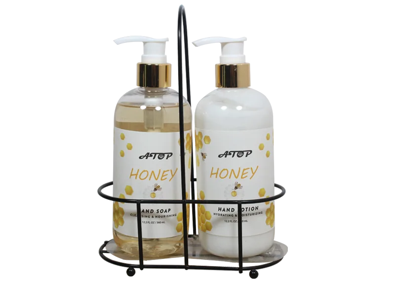 Набор для ухода за руками Honey Hand Care Duo, включающий мыло для рук & Лосьон для рук в железной корзине - Lily Bath 1