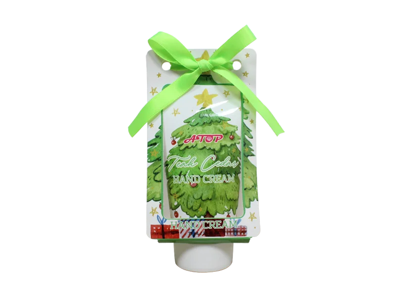 Teak-Zedern-Handcreme mit grünem Band, festliches Themenpaket – Lily Bath 1