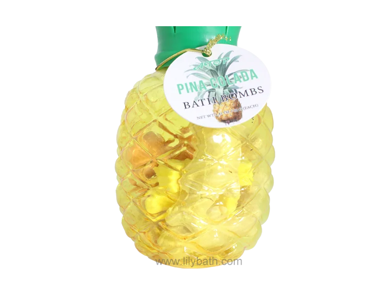 Fruit Scented Bath Bombs & Shower Steamers Jar Strawberry & Pina Colada Fizzers - Lily Bath 1