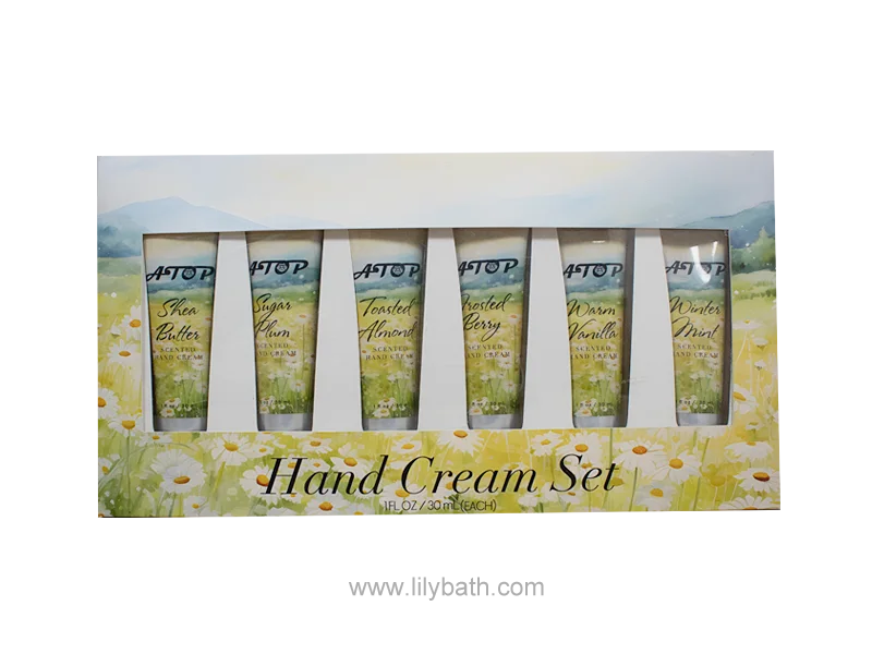 مجموعة كريم اليدين بزبدة الشيا & الفانيليا & اللوز & صندوق هدايا برائحة النعناع - حمام الزنبق 1