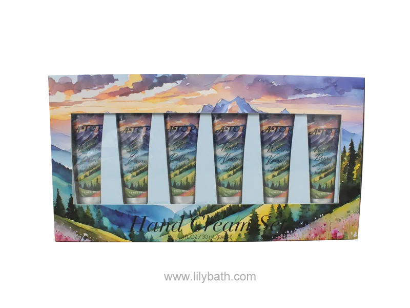 水彩画風ハンドクリームセット バラエティ豊かな香り あらゆる肌タイプにうるおいを与える - リリーバス 1