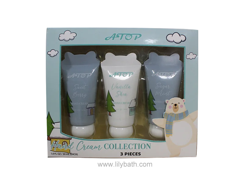 3-delige handcrèmecollectie - Sweet Berry, Vanilla Shea, Sugar Mint met open venster in een geschenkdoos (1 oz / 30 ml per stuk) 1