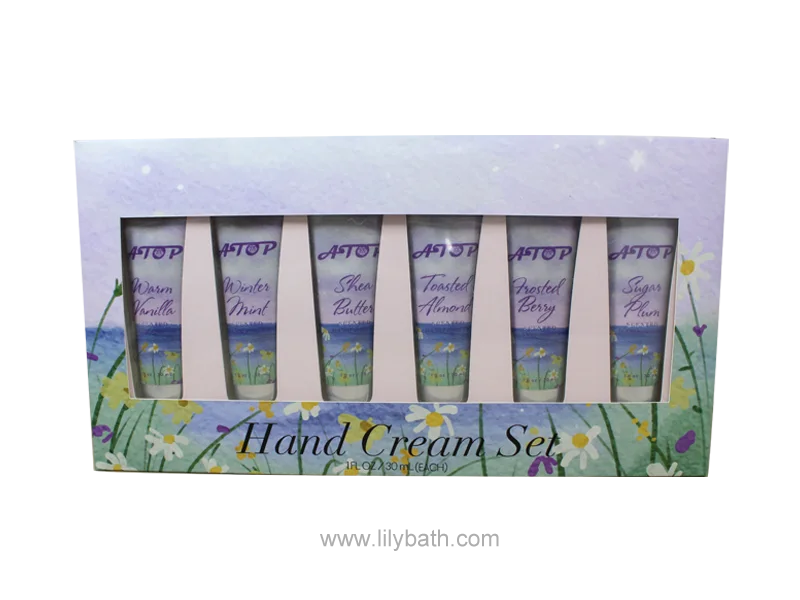 6 Pcs Assorted Scents Hand Cream Kit in Open Window Color Box Moisturizing Gift Set 1