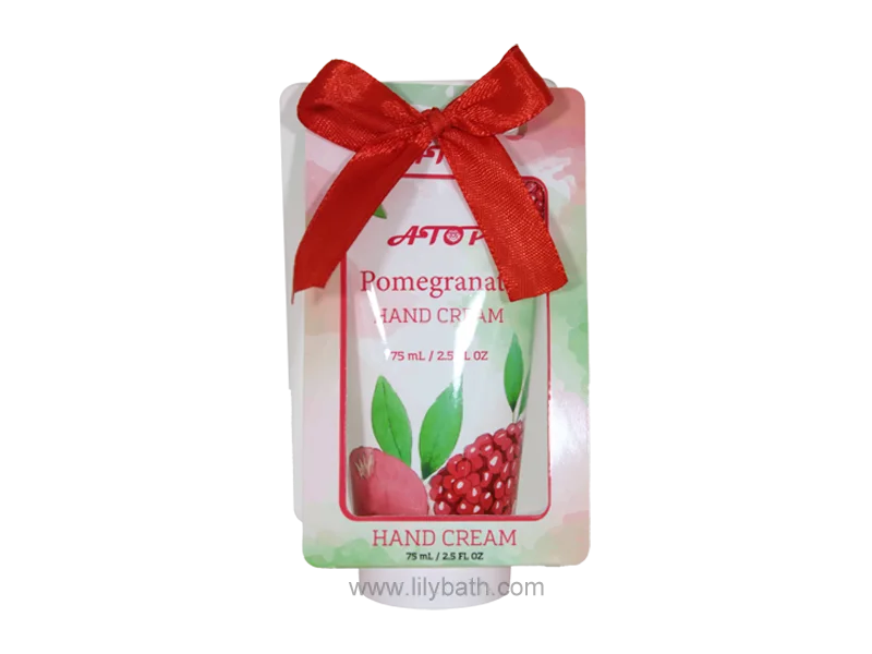 2.5 Fl Oz ٹریول سائز ٹیوب فلپ کور پرورش بخش انار ہینڈ کریم - للی غسل 1