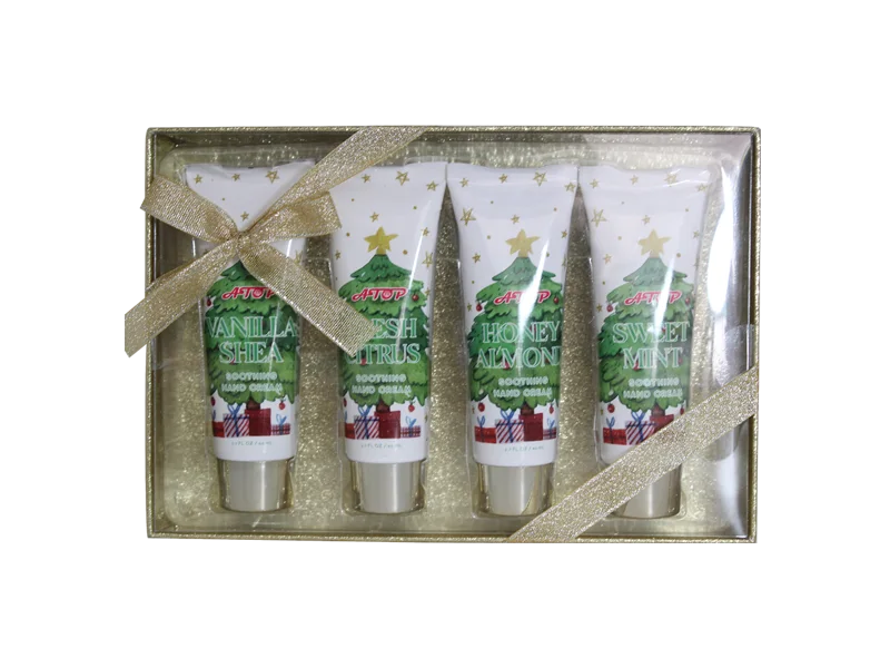 Anpassbares Etikett – Mini-4-teiliges Weihnachts-Handcreme-Set mit Weihnachtsgeschenkbox 1