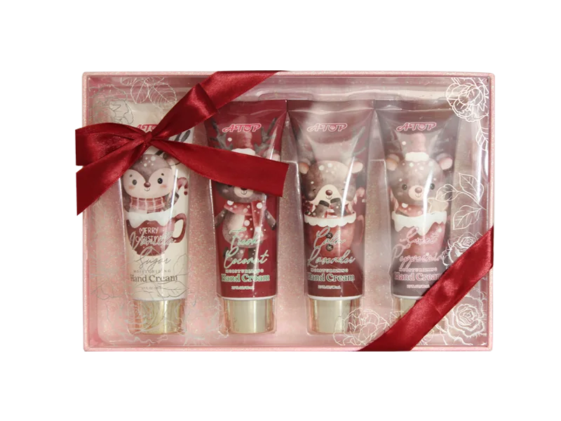 Pink Mini 4 Duftende Handcreme Festival Geschenkset mit roter Schleife - Lily Bath 1