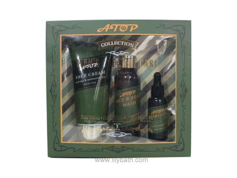 男士剃鬍及臉部保養套裝 - 三件組，含乳霜、洗髮精和鬍鬚油，讓肌膚潔淨水潤。 1