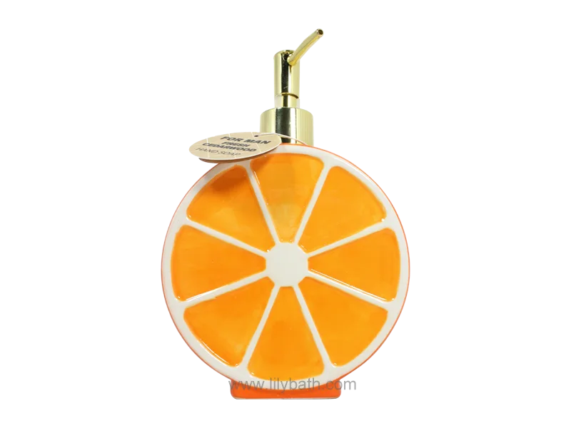 For Men Fresh Cedarwood Hand Soap - Orange - Slice Ceramic Dispenser, Woody Scented Cleanser 1