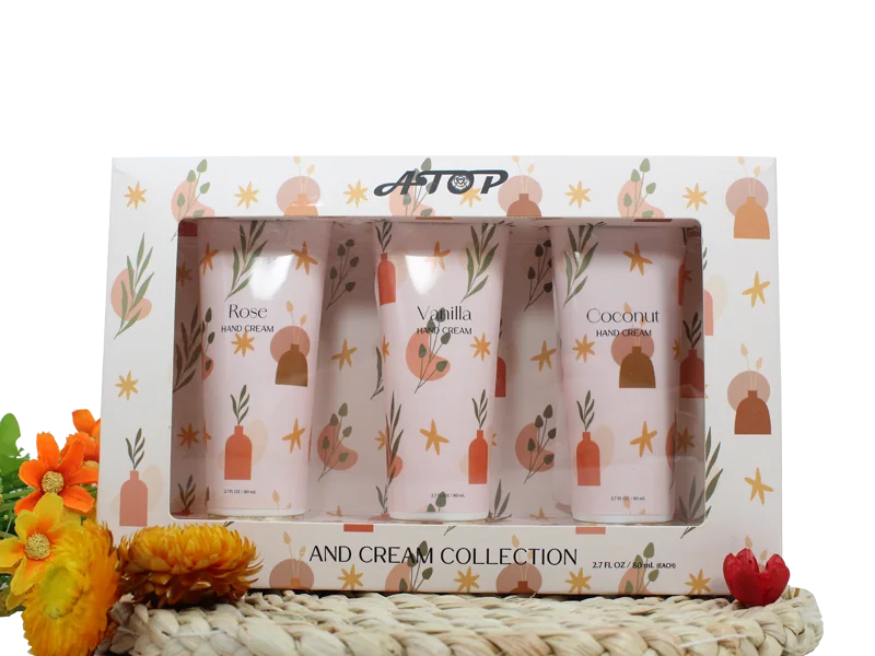 3er-Pack sanfte Handcreme-Kollektion mit Rose, Vanille & Kokosnuss-Düften, Geschenkset für trockene Hände 1