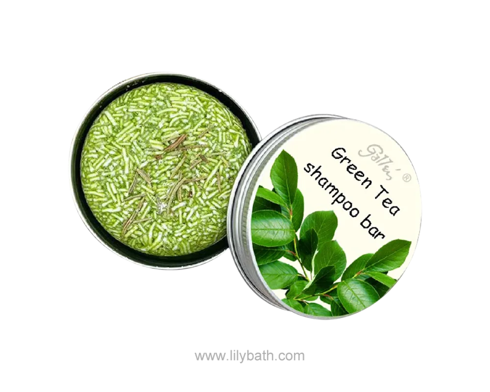 সবুজ চা দিয়ে তৈরি শ্যাম্পু বার - পুনঃব্যবহারযোগ্য টিনে ১০০ গ্রাম প্রাকৃতিক চুলের যত্ন 1
