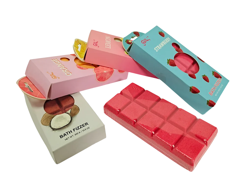 4 Fruit - Scented Colourful Bath Fizzer Variety Pack for Moisturizing Skin 1