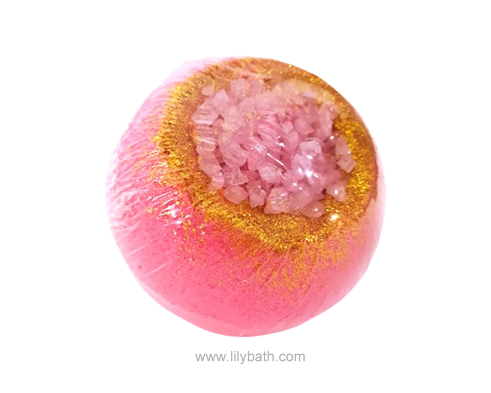 गुलाबी क्रिस्टल - टॉप्ड बाथ सॉल्ट बम, अनुकूलित निजी लेबल बॉडी केयर उत्पाद 1