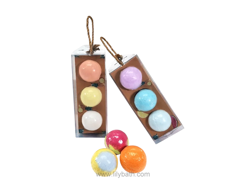 Natural Bubble Bath Fizzies Gift Set With Clear PVC packaging 1