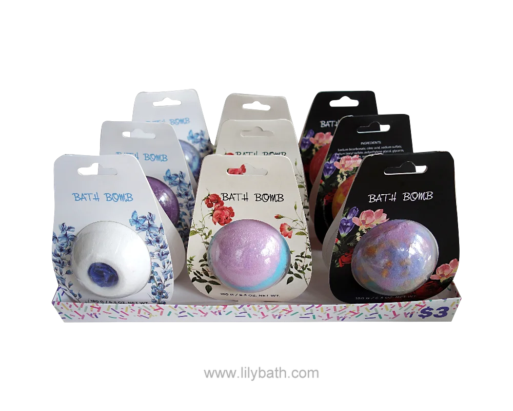 Multicolor Bath Bomb for Relaxing in Hanging Card Packaging 1