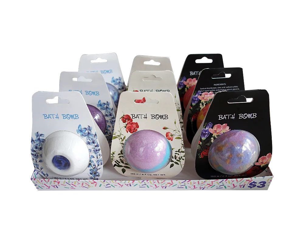 Multicolor Bath Bomb for Relaxing in Hanging Card Packaging 1