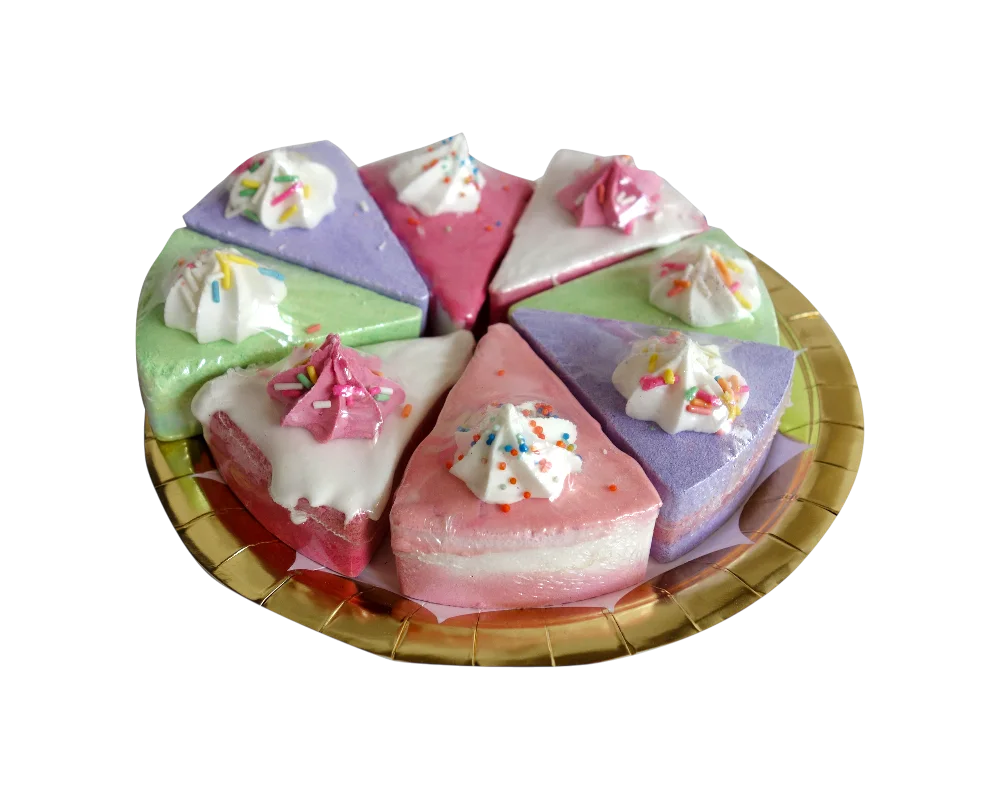 Adorable Dessert-Themed Bath Fizzies - Luxury Colorful Layered Bath Bombs with Bath Gift Set 1