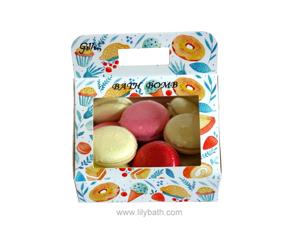 Custom LOGO Private Label Bubble Fizzy Macaron Bath Bombs For Nourishing Skin 1