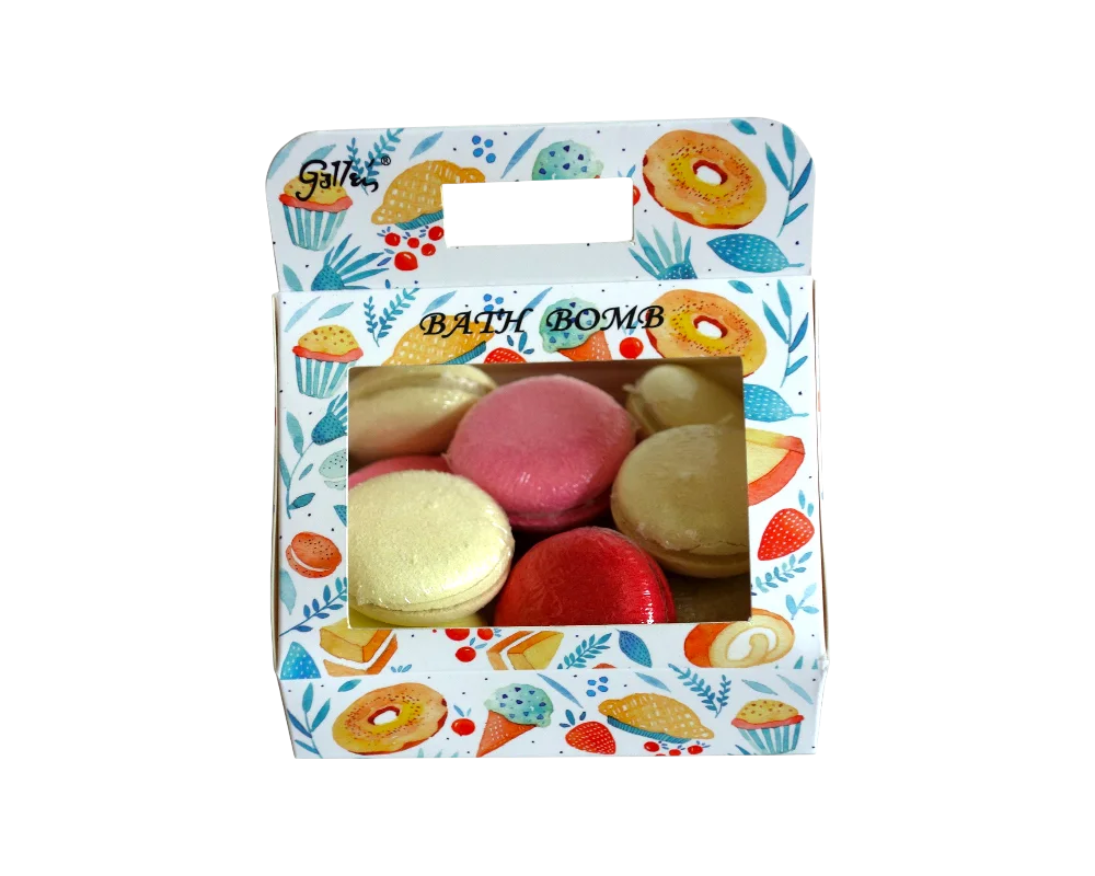 Custom LOGO Private Label Bubble Fizzy Macaron Bath Bombs For Nourishing Skin 1