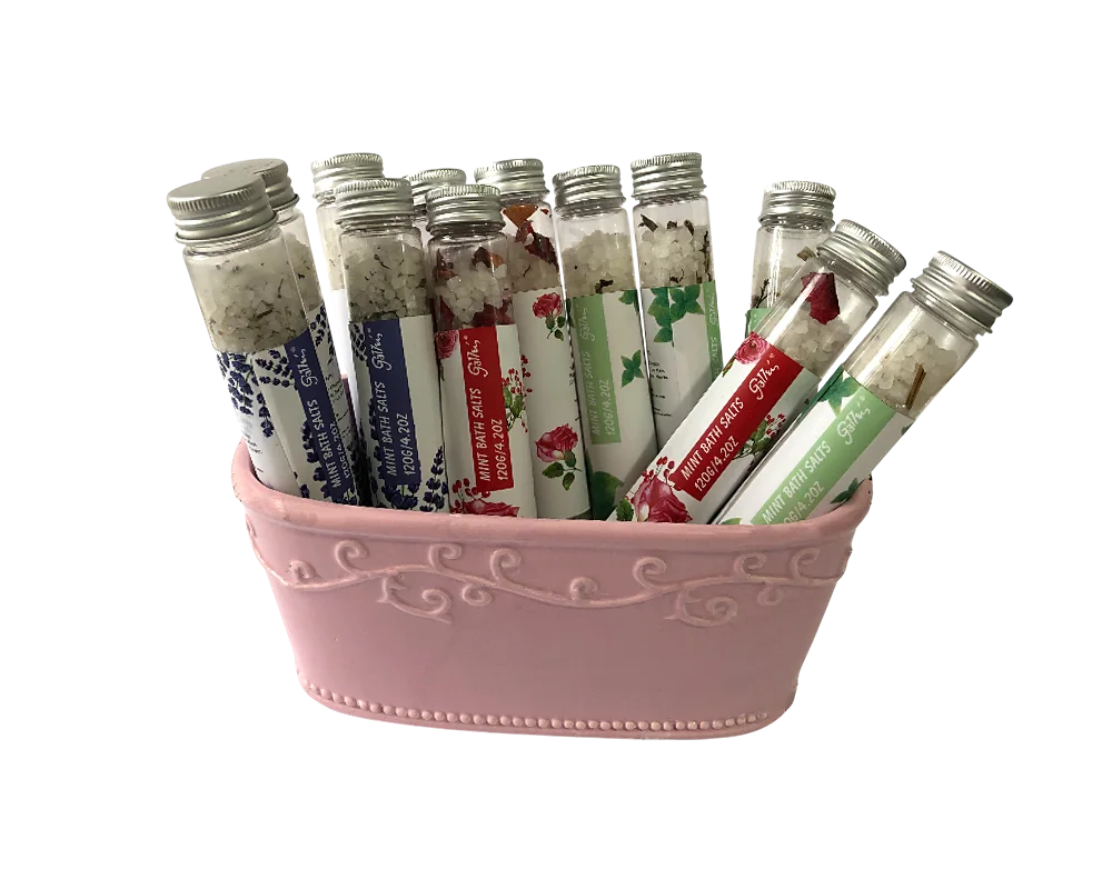 120 g Minz-Aromatherapie-Badesalz in auslaufsicherer Plastikflasche für die Verwendung in Familienpackungen 1