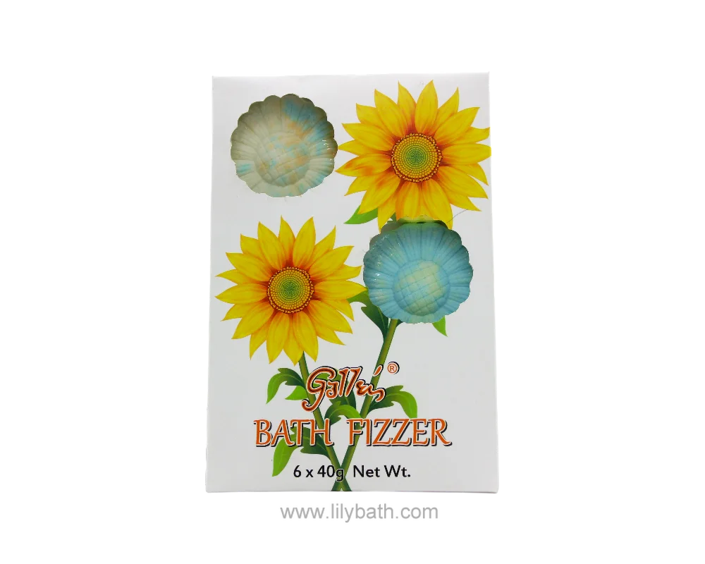 Conjunto de presente Sunflower Bath Fizzer – 6 bombas de banho coloridas com flores para uma experiência relaxante de spa 1