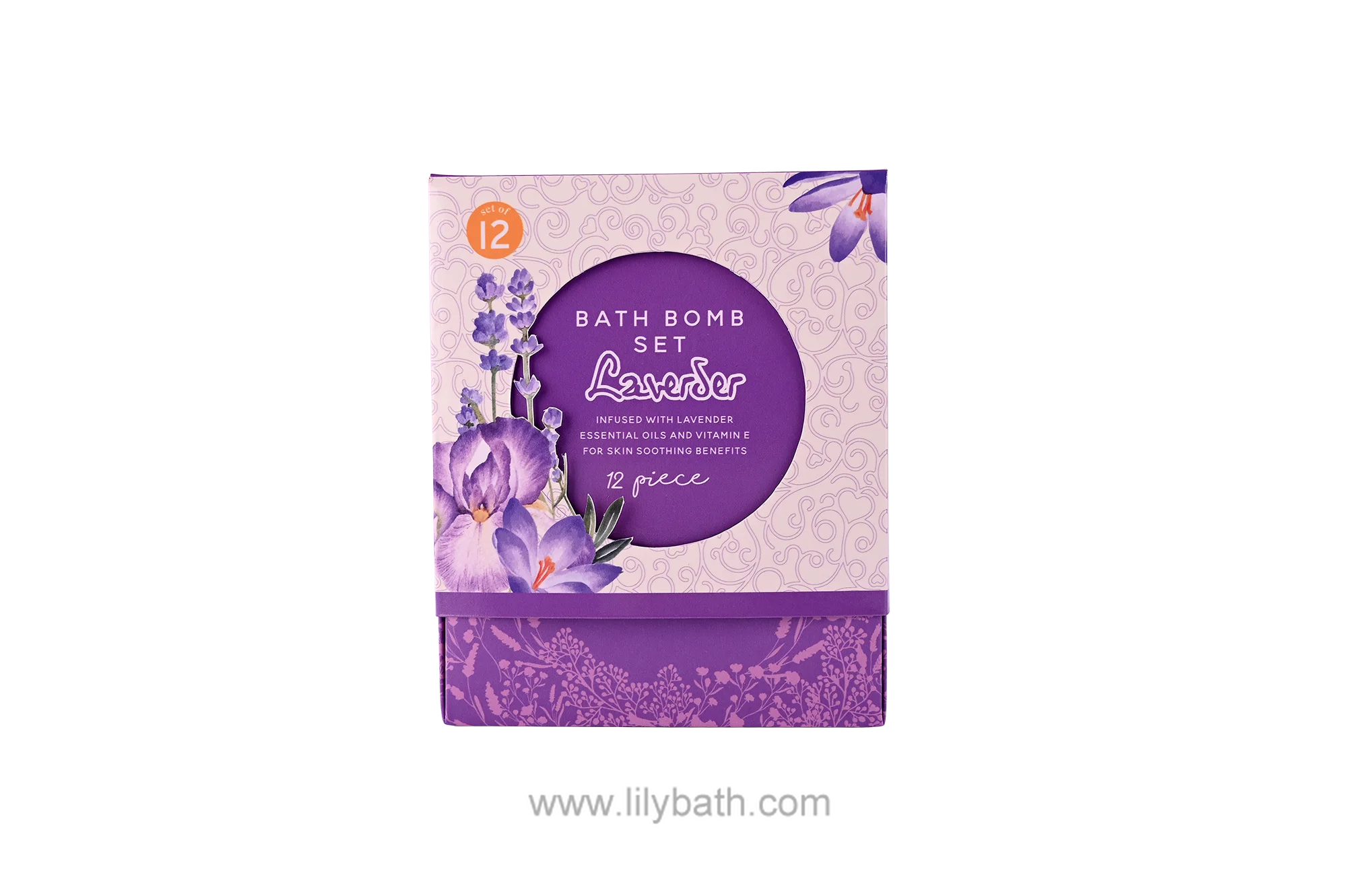12 پیک لیوینڈر سینٹڈ باتھ بم ریلیکسنگ فیزی سپا بالز گفٹ سیٹ تناؤ سے نجات کے لیے - للی غسل 1