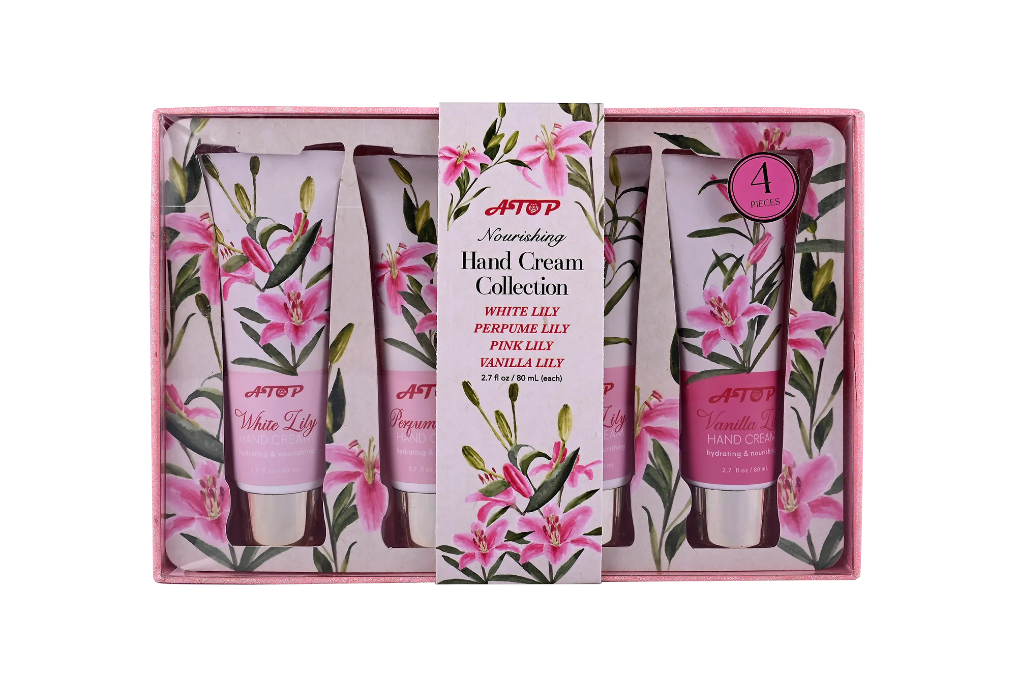 Floral Perfume Hand Cream Collection Aromatic Nourishing Hand Care Gift Set - Lily Bath 1