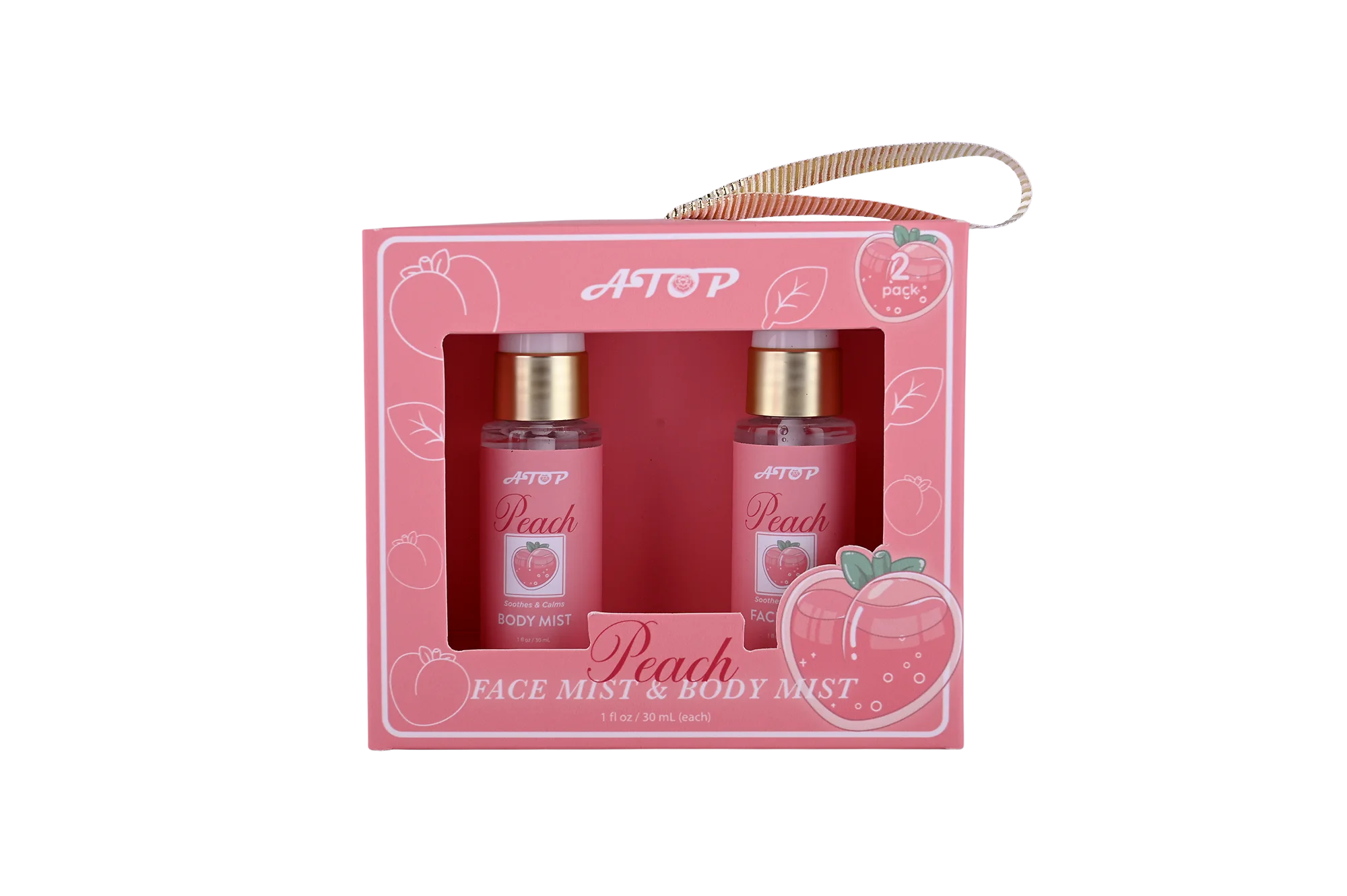 Набор спреев для лица и тела «Персиковый» – освежающий и увлажняющий дуэт в элегантных стеклянных флаконах 1