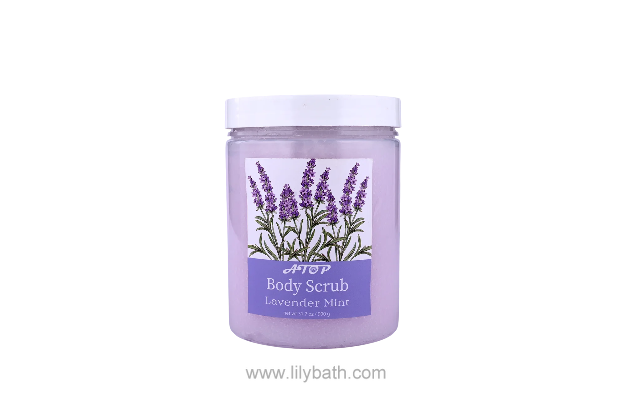 Освежающий и успокаивающий скраб для тела с лавандой и мятой в баночке - Lily Bath 1