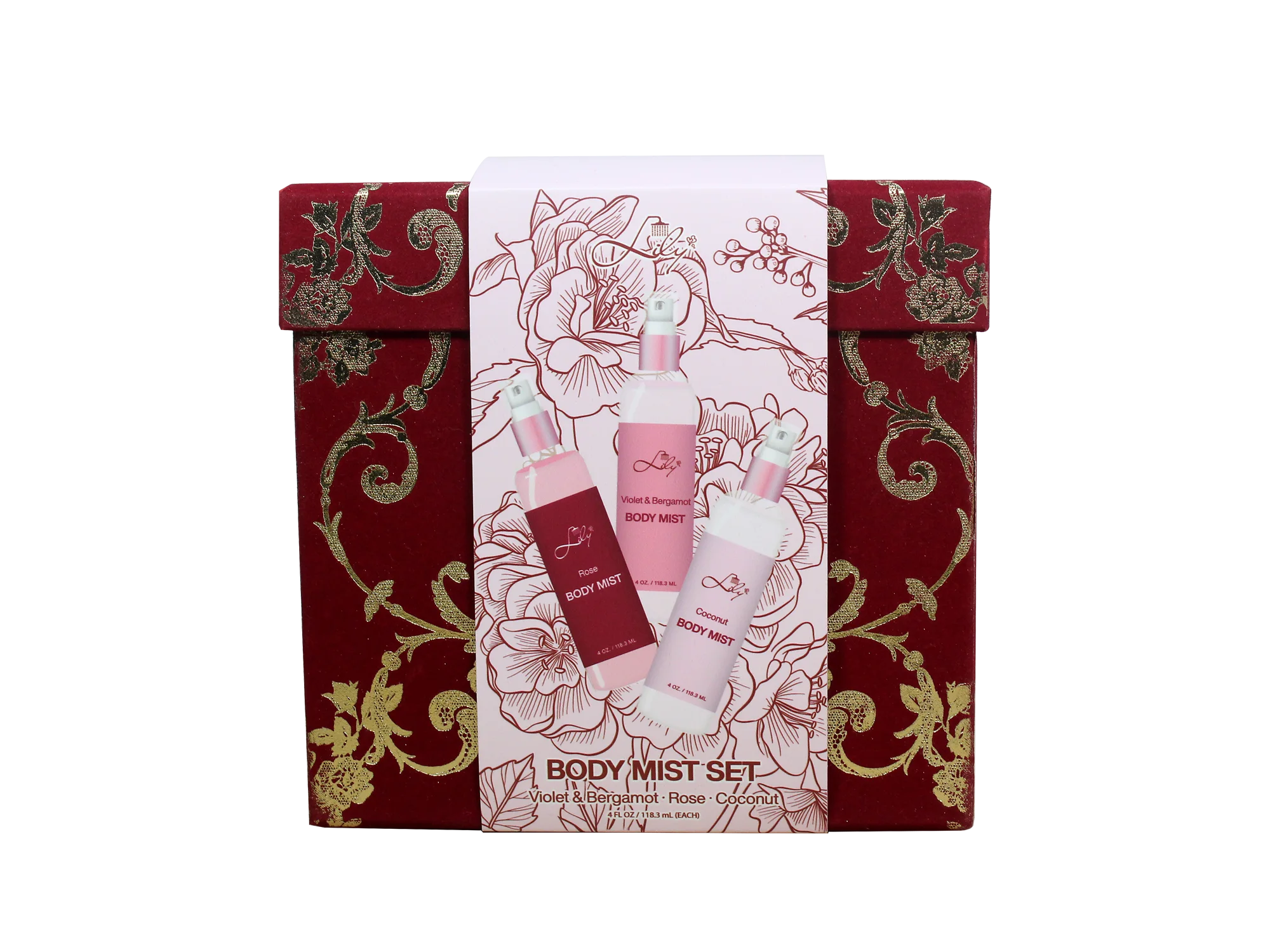 Luksa Korpa Spumaĵa Donaca Aro kun Viola kaj Bergamota kaj Roza kaj Kokosa Odoro - Lilia Bano 1