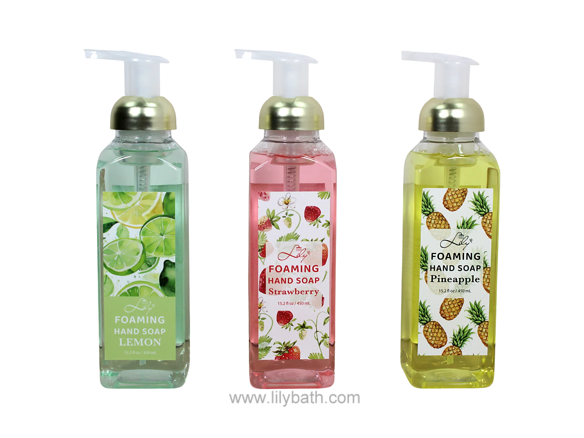 صابون دست فومی میوه‌ای طراوت‌بخش - مایع دستشویی لیمو، توت‌فرنگی و آناناس (۴۵۰ میلی‌لیتر / ۱۵.۲ اونس مایع) 1