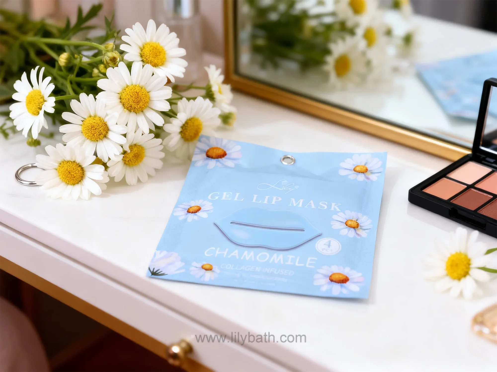 콜라겐이 함유된 카모마일 하이드레이팅 하이드로겔 립 마스크 - 보습 및 진정 트리트먼트 1