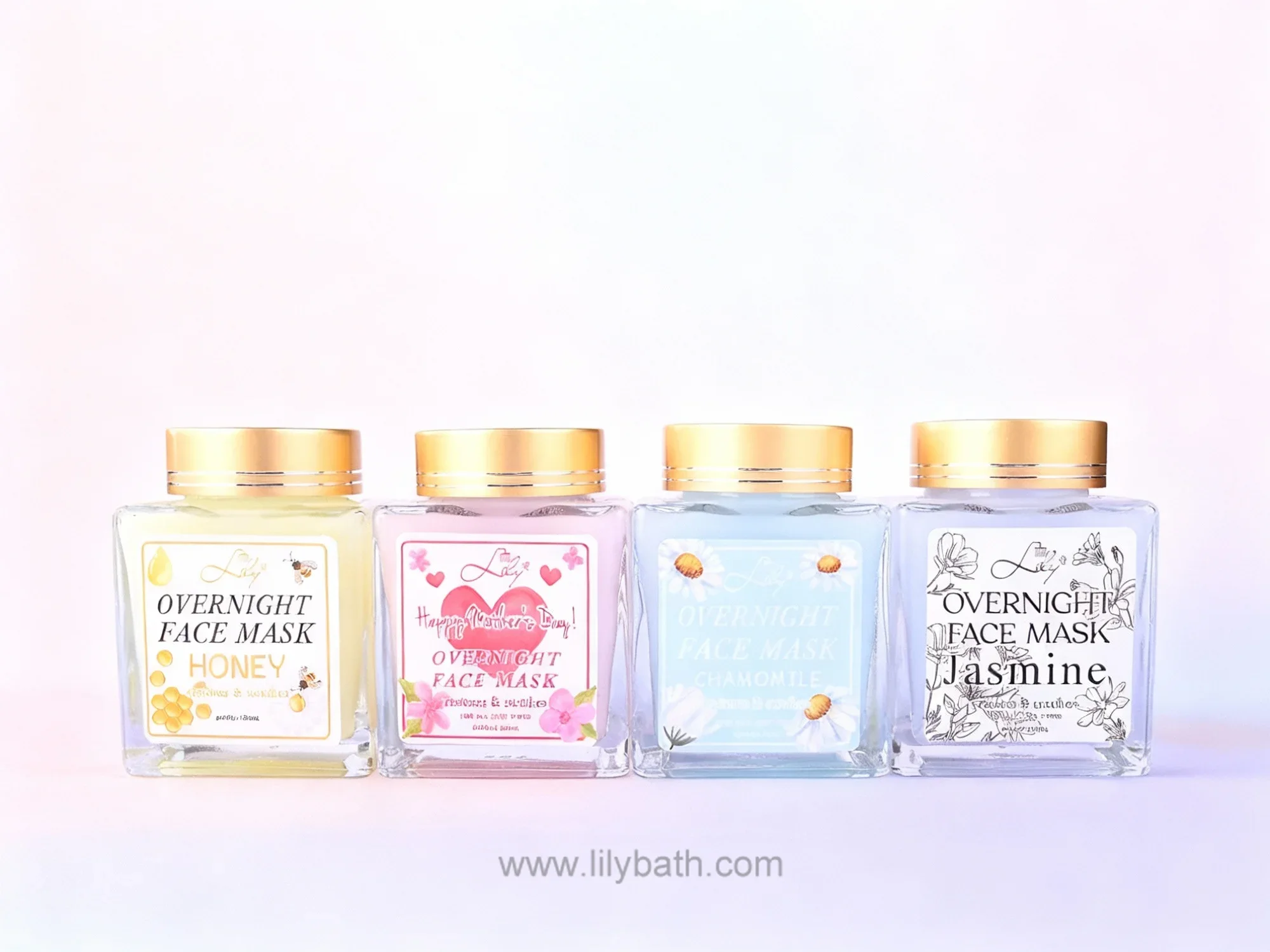 회복 및 진정 수분 공급 오버나이트 슬리핑 마스크 컬렉션 – 허니/카모마일/재스민/플로럴 1