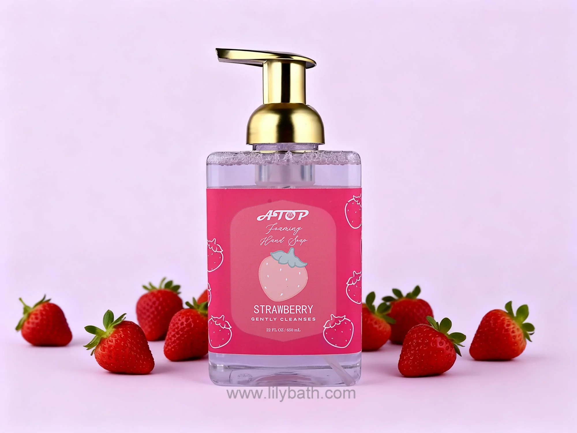 Sapone schiumogeno idratante per le mani alla fragola - 22 fl oz / 650 ml | Detergente delicato e ammorbidente 1
